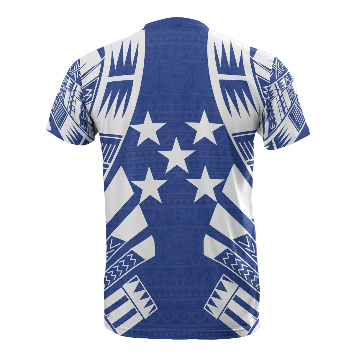 Gambier Islands T Shirt National Flag Polynesian Tattoo Blue Style - Polynesian Pride