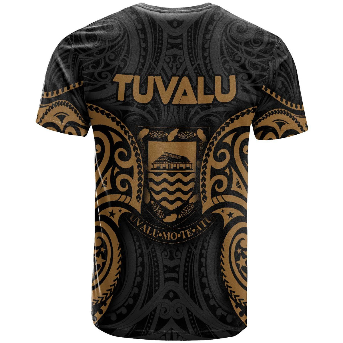 Tuvalu Polynesian T Shirt Tuvaluan Spirit Gold - Polynesian Pride