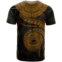 American Samoa Polynesian T Shirt American Samoan Waves (Golden) - Polynesian Pride