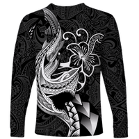 (Custom Personalised) Polynesian Shark Tattoo Hawaii Tribal Long Sleeve Shirt - LT12 - Polynesian Pride