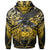 Samoa Polynesian All Over Zip up Hoodie Eagle Tribal Pattern Yellow - Polynesian Pride