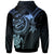 Papua New Guinea Custom Zip up Hoodie Blue Turtle - Polynesian Pride