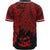 Vanuatu Polynesian Baseball Shirt - Tribal Wave Tattoo Red - Polynesian Pride