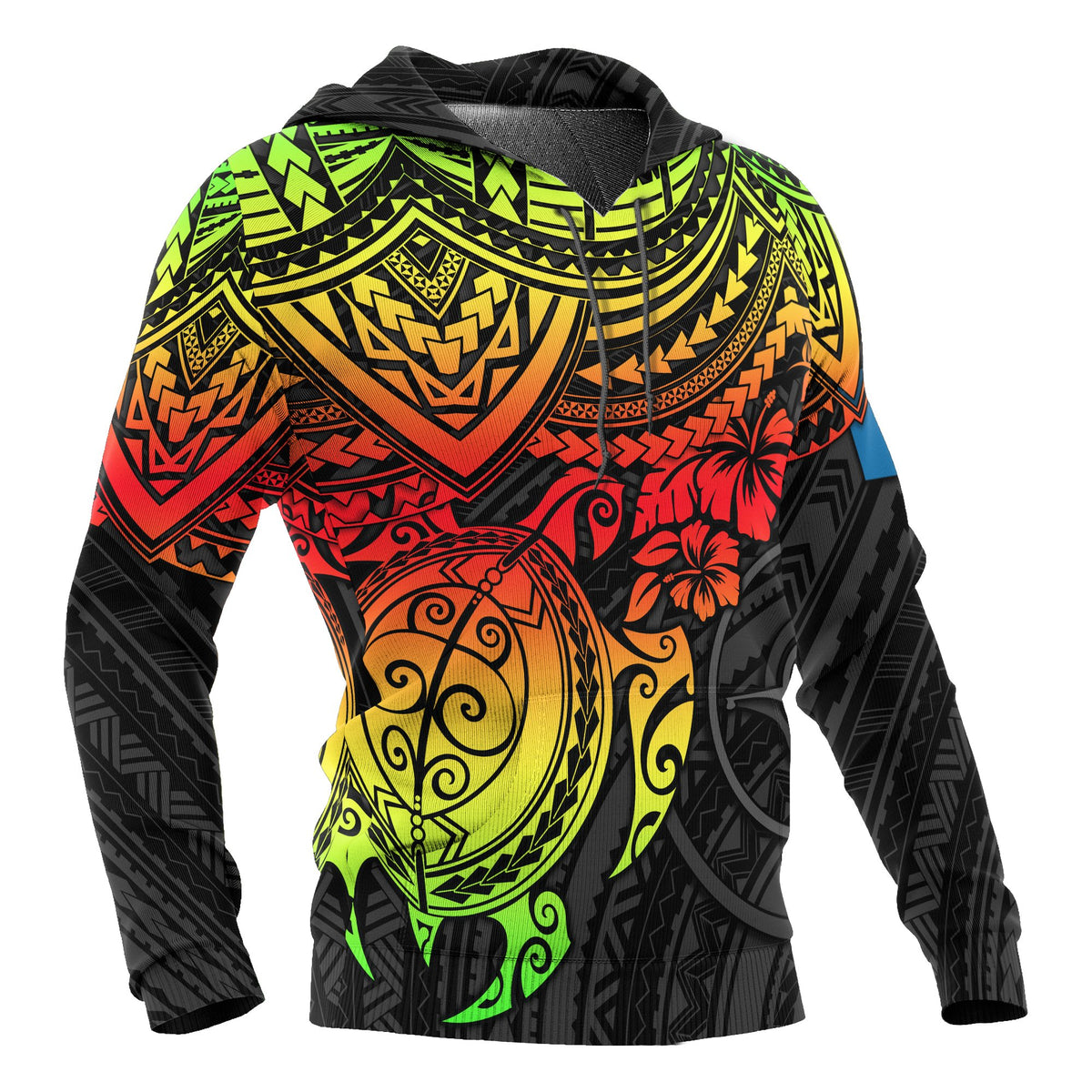 Yap Polynesian Hoodie Reggae Turtle - Polynesian Pride