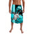 Hawaii Lavalava Polynesian Turtle Map and Turquoise Hibiscus LT13 Turquoise - Polynesian Pride