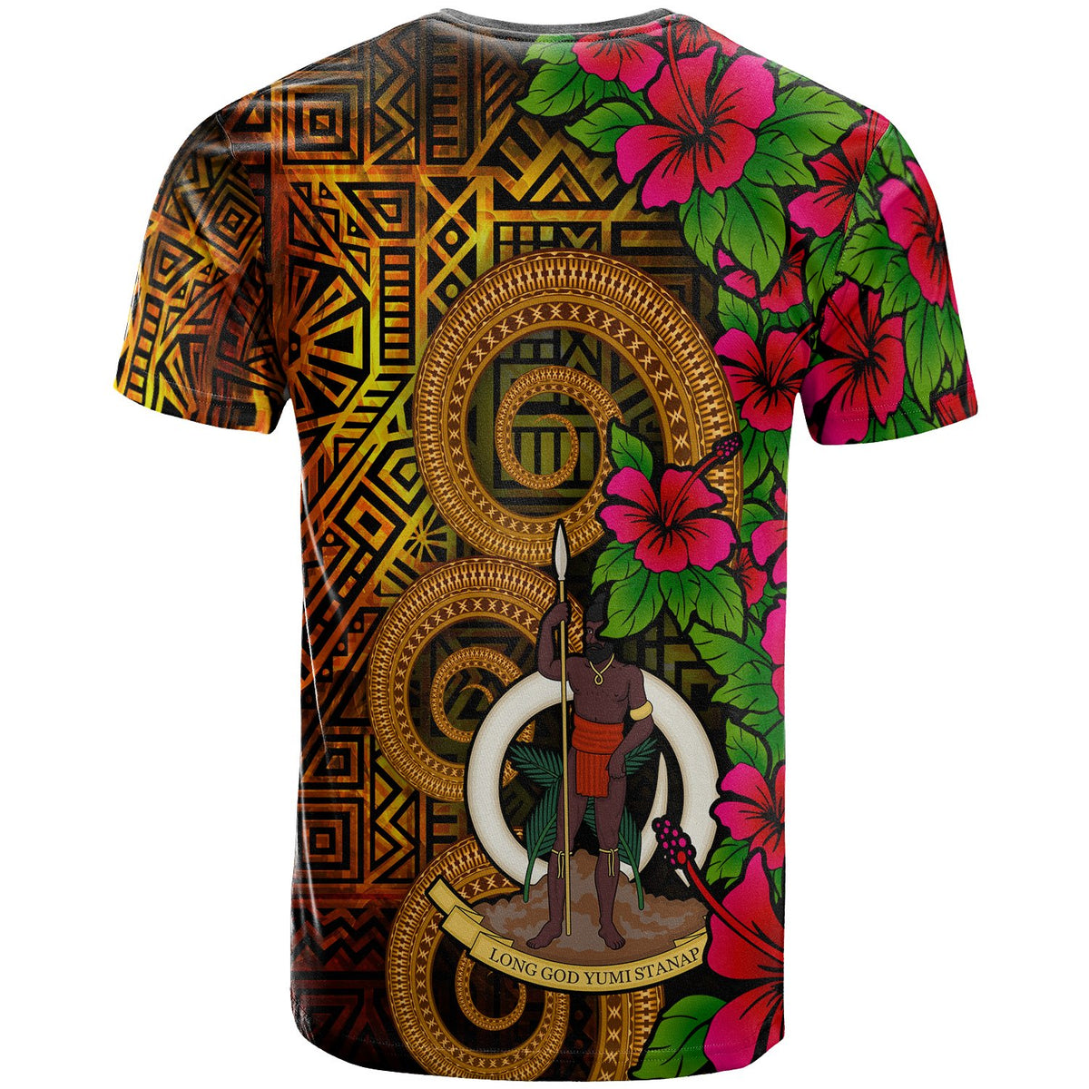 Vanuatu Polynesian Custom T Shirt Hibiscus Vintage - Polynesian Pride