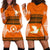 Tailulu College Hoodie Dress Tonga Pattern LT13 Orange - Polynesian Pride