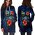 Solomon Islands Polynesian Hoodie Dress - Blue Turtle Hibiscus - Polynesian Pride