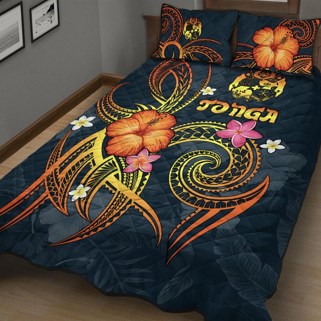 Tonga Polynesian Quilt Bet Set - Legend of Tonga (Blue) - Polynesian Pride