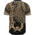 Pohnpei Polynesian Baseball Shirt - Tribal Wave Tattoo Gold - Polynesian Pride