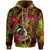Vanuatu Polynesian Zip up Hoodie Hibiscus Vintage Unisex Orange - Polynesian Pride