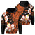 Hawaii Hoodie Black Noon Hibiscus Pullover Hoodie Unisex Orange - Polynesian Pride