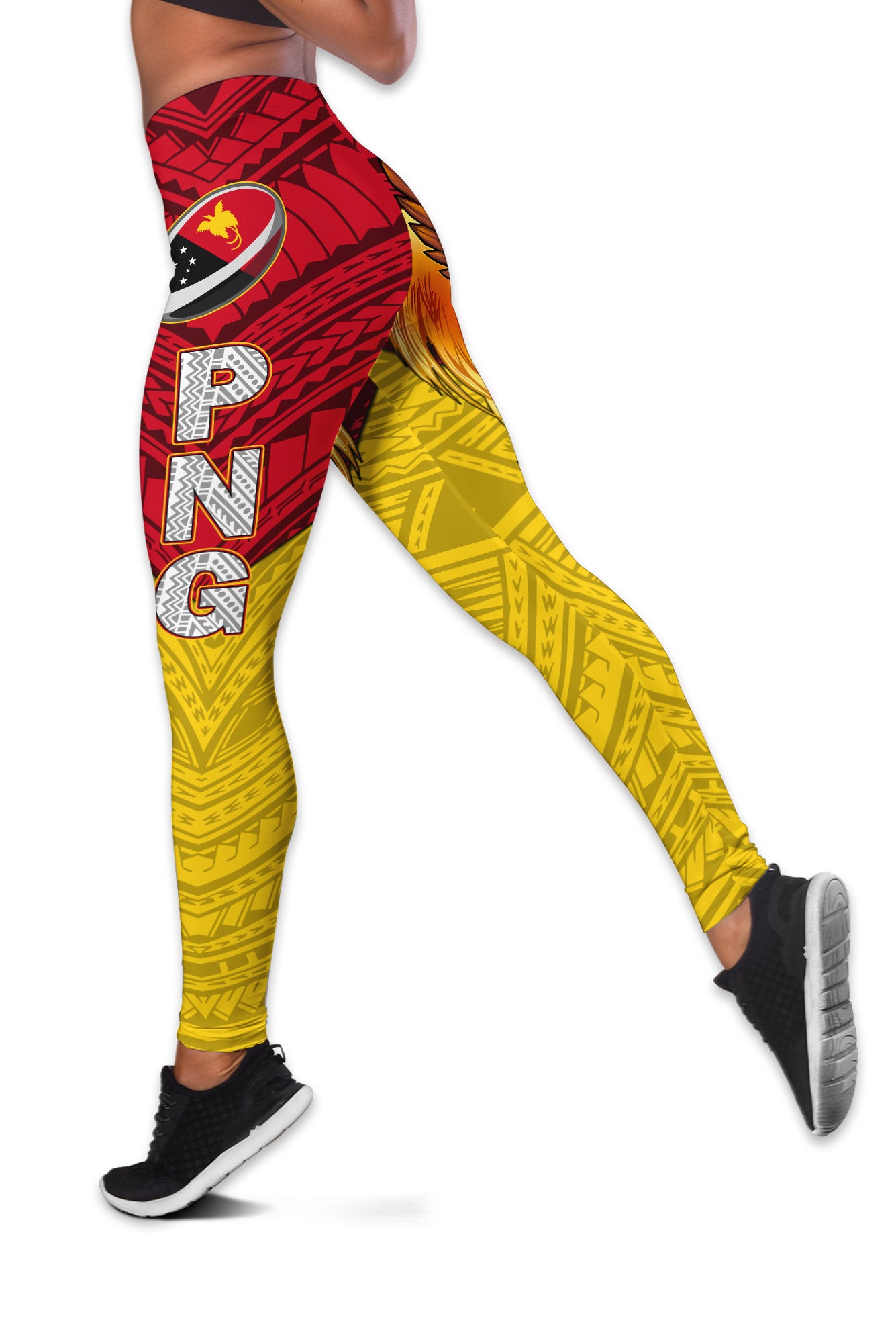 Papua New Guinea Rugby Kumul Pride Women Legging - LT2 Yellow - Polynesian Pride