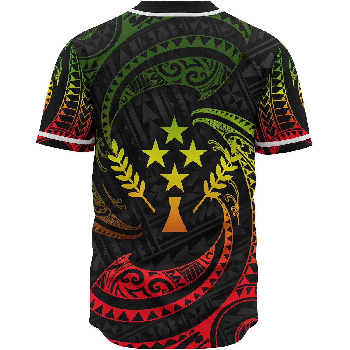 Kosrae Polynesian Baseball Shirt - Reggae Tribal Wave - Polynesian Pride