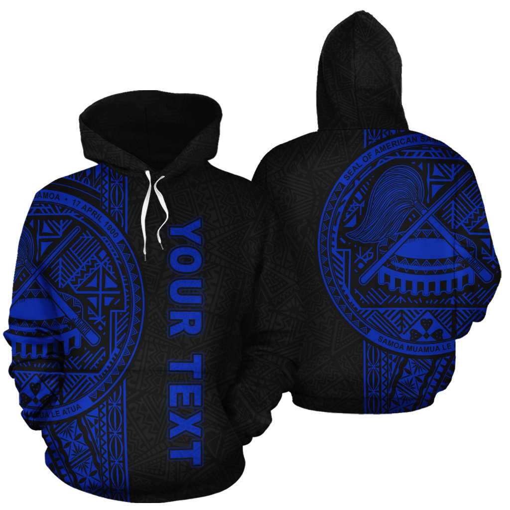 American Samoa Polynesian Custom Hoodie Blue Line Unisex Blue - Polynesian Pride