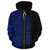 American Samoa Polynesian Custom Zip up Hoodie Blue Line - Polynesian Pride