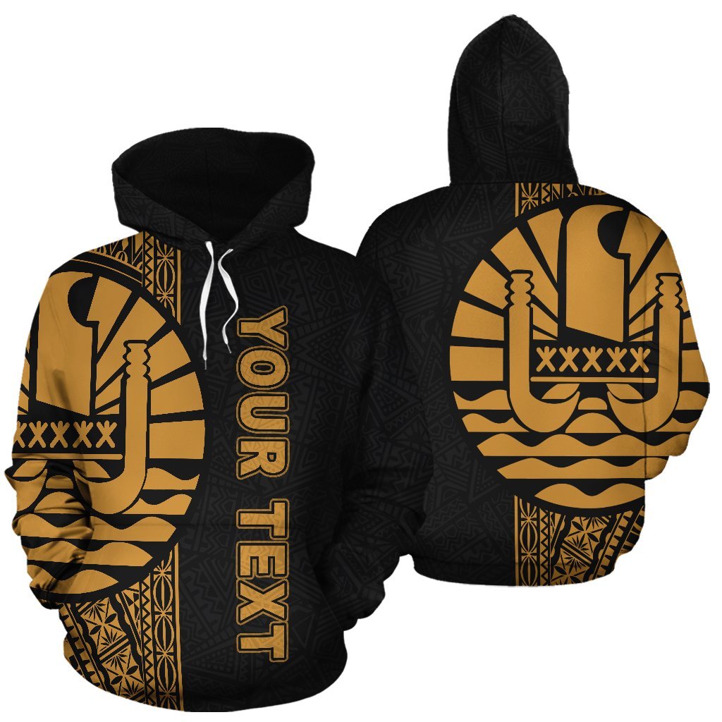 Tahiti (French Polynesia) Custom Polynesian Hoodie Yellow Line Unisex Yellow - Polynesian Pride