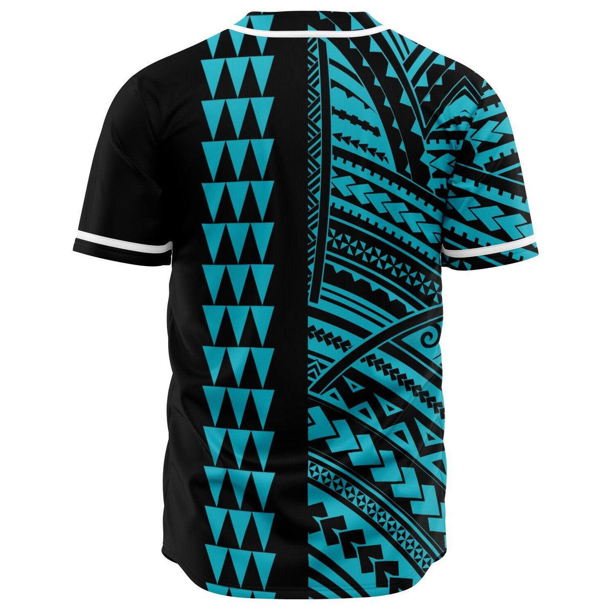Hawaii Polynesian Kakau Baseball Jersey V.5 - Freestyle - Blue - Polynesian Pride