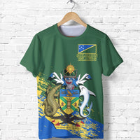 Solomon Islands T Shirt Solomon Islands Flag Coat of Arms Special Unisex Green - Polynesian Pride