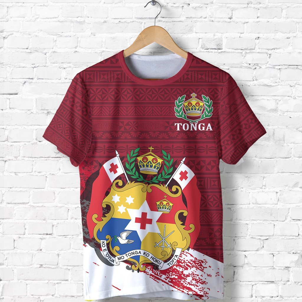 Tonga T Shirt Tonga Coat of Arms Royal Crown Special Unisex Red - Polynesian Pride
