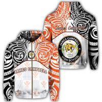 hawaiiZipper Hoodie Kanaka James Campbell High School Zipper Hoodie Demodern Style Unisex White - Polynesian Pride