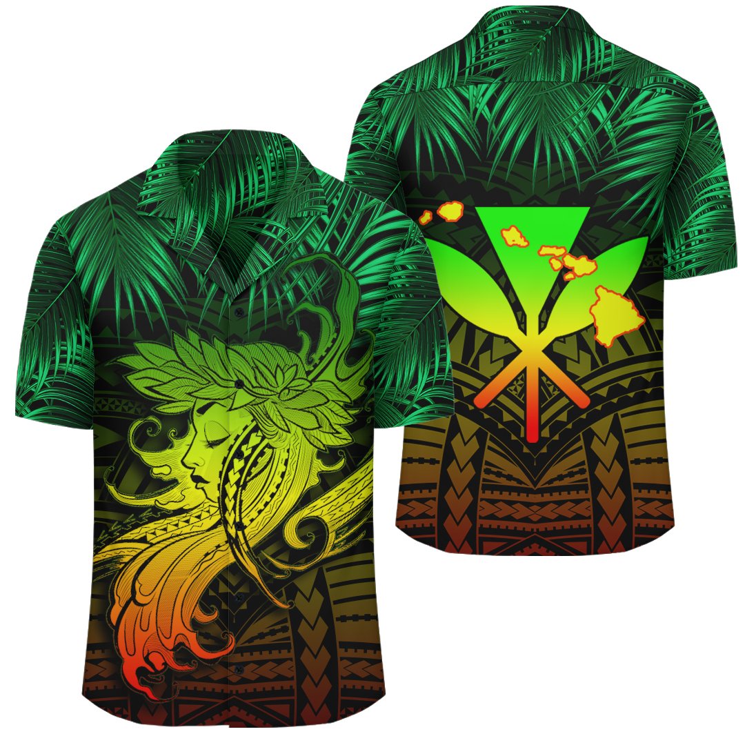 Hawaii Hula Girl Polynesian Hawaiian Shirt Unisex Green - Polynesian Pride