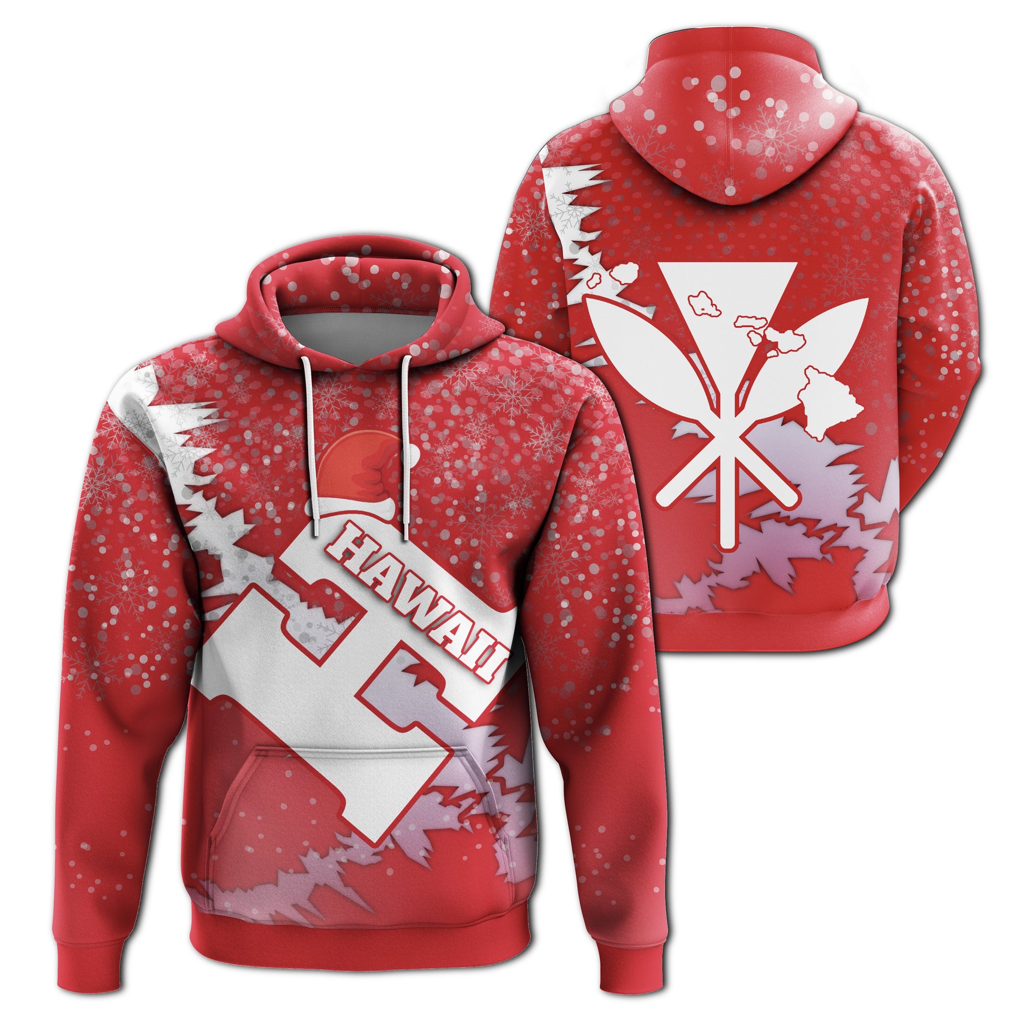 Hawaii Christmas Hoodie Ship Style Unisex Red - Polynesian Pride