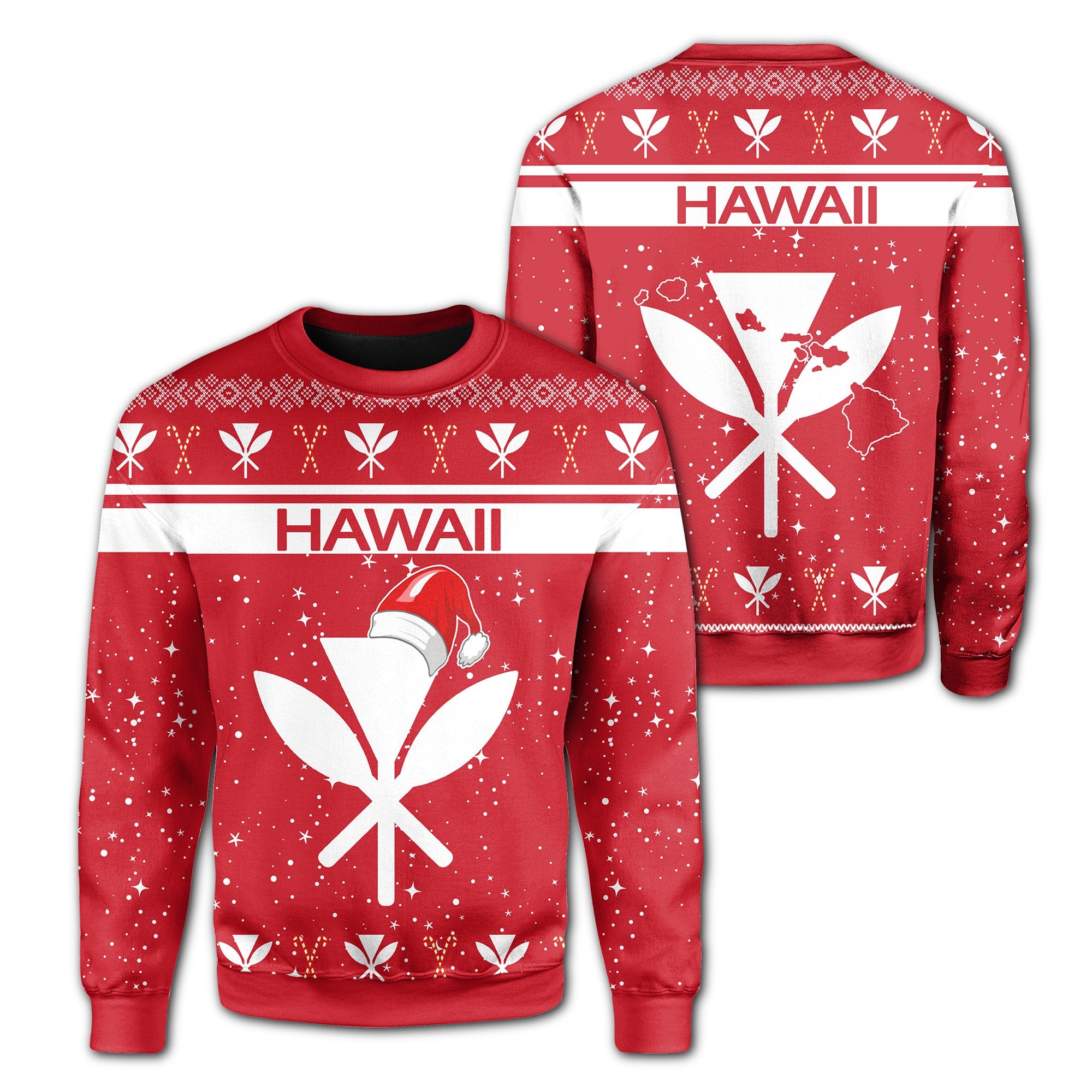 Hawaii Christmas Sweatshirts - Show Style - AH Unisex Red - Polynesian Pride