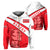 Hawaii Red Football Jersey Hoodie (Zip up) Unisex Red - Polynesian Pride