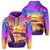 Hawaii Summer Vibe Zip Hoodie Unisex Purple - Polynesian Pride