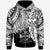 Fiji Polynesian Custom Zip up Hoodie Tribal Wave Tattoo White Unisex White - Polynesian Pride