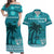 Custom Bula Fiji Matching Hawaiian Shirt and Dress Fijian Tapa Patterns with Palm Tree Turquoise LT13 Turquoise - Polynesian Pride