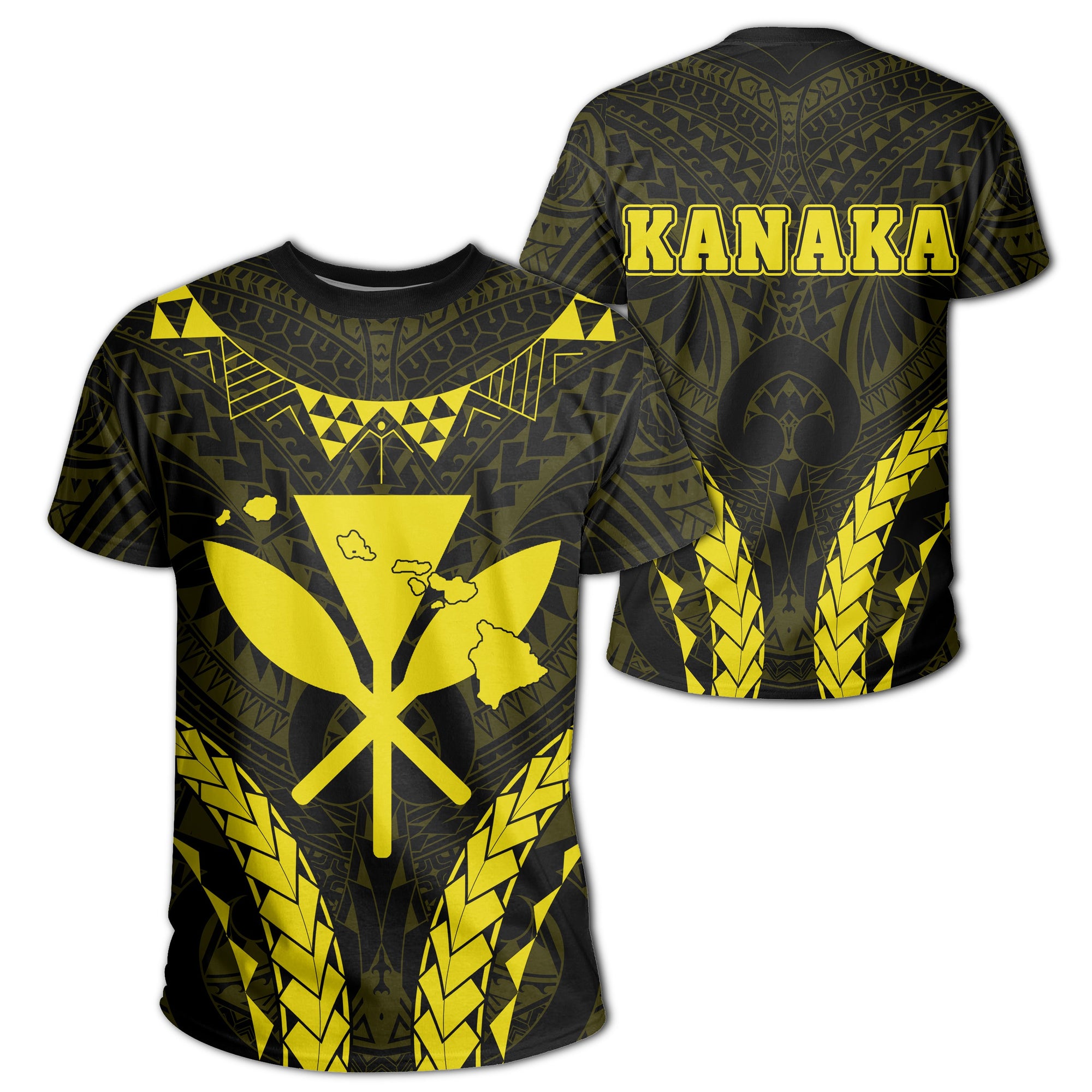 Kanaka Map T shirt Sport Style Version 2.0 Yellow Unisex Yellow - Polynesian Pride