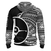Yap Hoodie Micronesia White Patterns With Coat of Arms - Polynesian Pride