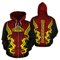 Hawaiian Mauna Kea Polynesian Zip up Hoodie Armor Style Unisex Art - Polynesian Pride