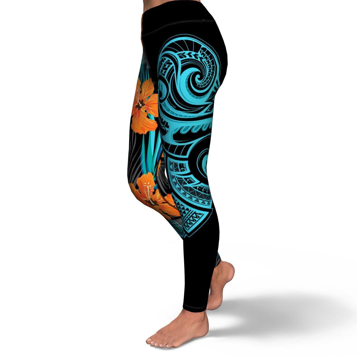 Polynesian Legging - Hawaiian Flower Pattern Leggings NN0 Art - Polynesian Pride