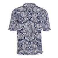 Polynesian Polo Shirt Blue and White - Polynesian Pride