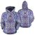 Polynesian Zip up Hoodie Tribal 02 Unisex Violet - Polynesian Pride