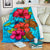 Ocean Hibiscus Premium Blanket White - Polynesian Pride