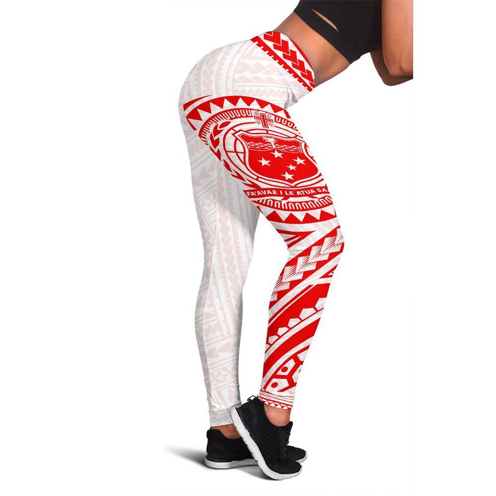 Neo Samoa Polynesian Leggings (White) A6 White - Polynesian Pride