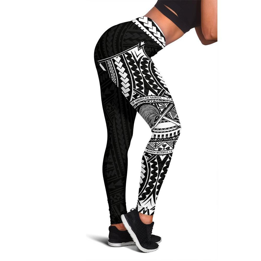 American Samoa 2nd Leggings (White) A6 White - Polynesian Pride