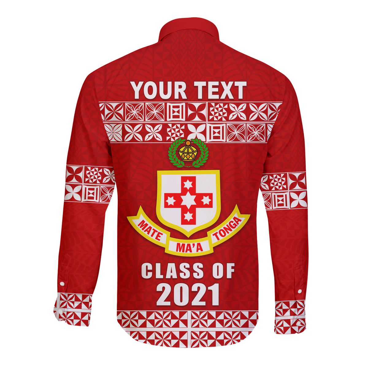 (Custom Personalised) Kolisi Tonga Hawaii Long Sleeve Button Shirt - Class Year and Your Text LT13 - Polynesian Pride