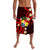 Tonga Lavalava Tongan Pattern with Plumeria Flowers LT13 Red - Polynesian Pride