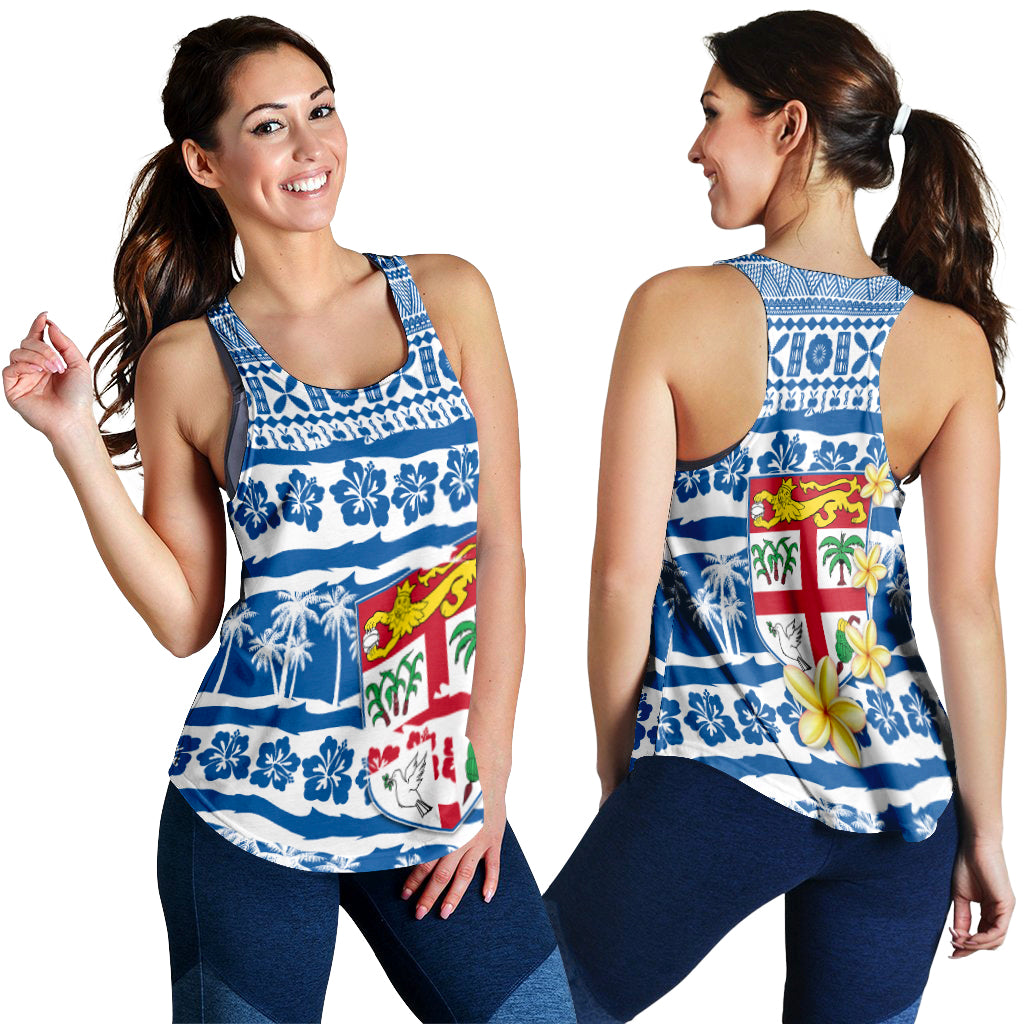 Fiji Polynesian Women Racerback Tank Fijian Tapa Pattern LT13 - Polynesian Pride