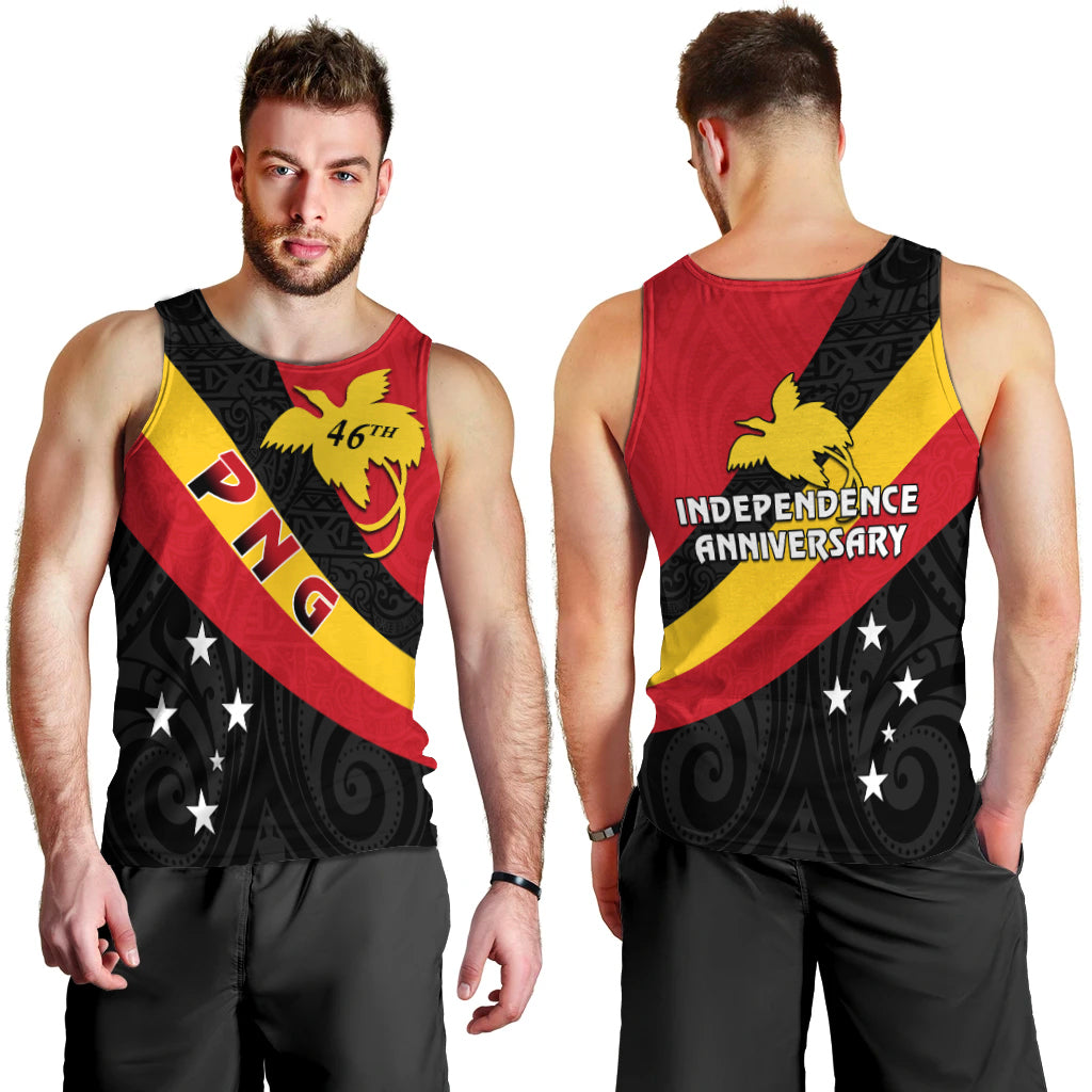 Papua New Guinea Men Tank Top Happy Independence Day LT13 Red - Polynesian Pride