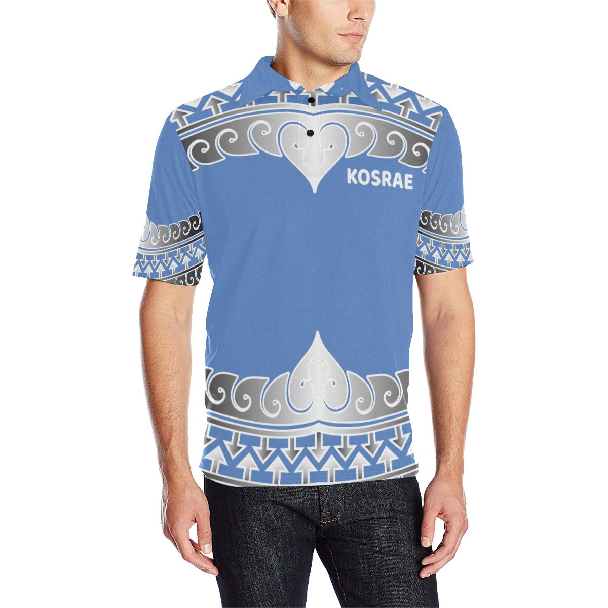 Kosrae Polo Shirt Kosrae Wave Style Unisex Blue - Polynesian Pride