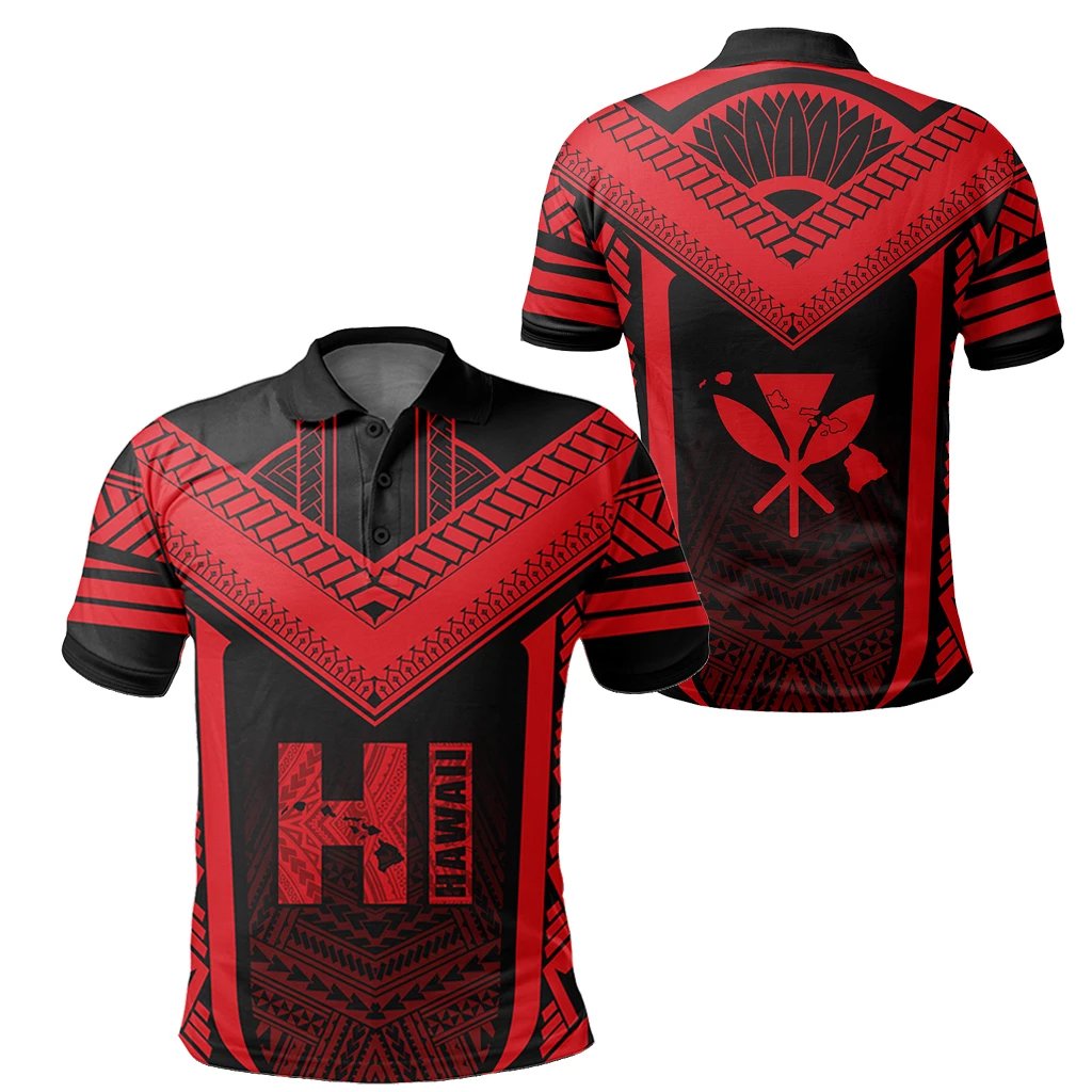 Hawaiian Kanaka Polynesian Polo Shirt Active Red Unisex Red - Polynesian Pride