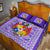 (Custom Personalised) Tonga Pattern Quilt Bed Set Coat of Arms - Purple and White LT4 - Polynesian Pride