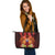 Tahiti Custom Personalised Large Leather Tote - Tribal Tuna Fish - Polynesian Pride