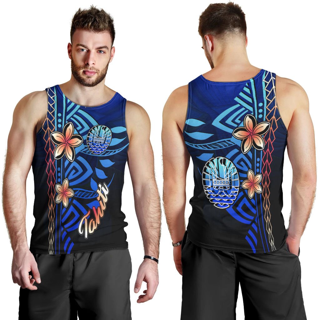 Tahiti Men's Tank Top - Vintage Tribal Mountain - Polynesian Pride